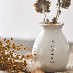 HTF Rae Dunn Bloom Vase “ Sink Your Roots Into The Earth " By Magenta